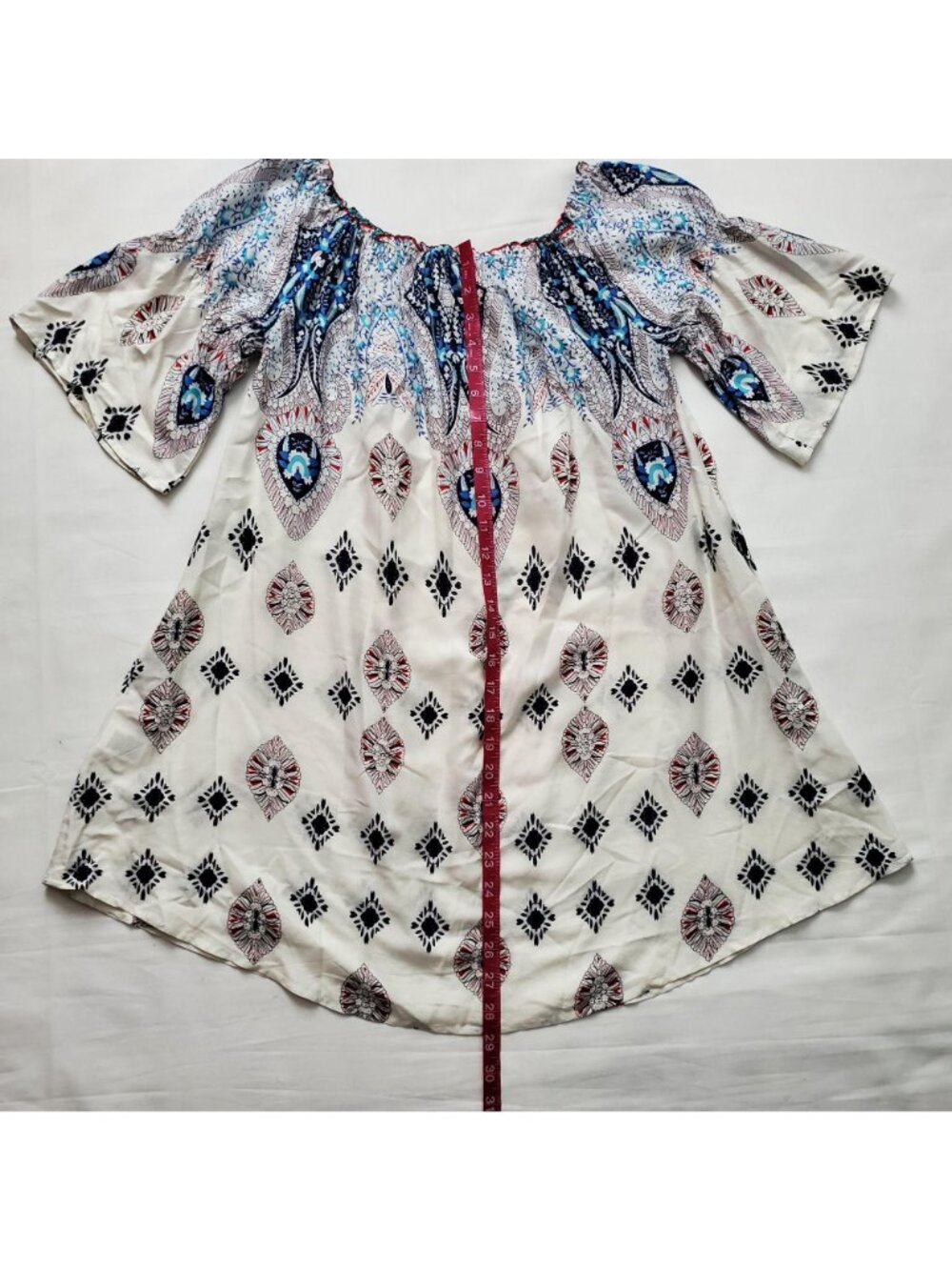 UMGEE Women's Floral Bell Sleeves Off-Shoulder Tunic Mini Dress Size Small‎ - Picture 13 of 14